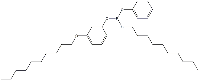 Phosphorous acid 5-(decyloxy)decyldiphenyl ester Struktur