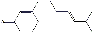 3-[(E)-6-Methyl-4-heptenyl]-2-cyclohexen-1-one,,结构式