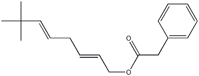 Phenylacetic acid 7,7-dimethyl-2,5-octadienyl ester Struktur