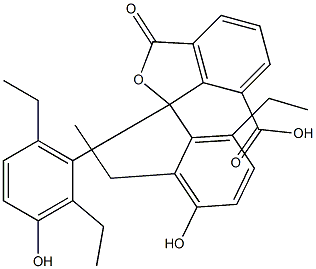 1,1-Bis(2,6-diethyl-3-hydroxyphenyl)-1,3-dihydro-3-oxoisobenzofuran-7-carboxylic acid Struktur