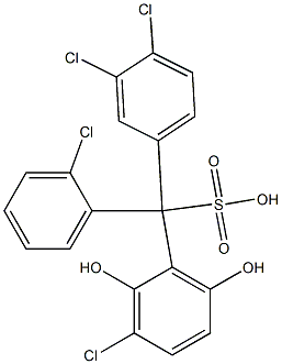 (2-Chlorophenyl)(3,4-dichlorophenyl)(3-chloro-2,6-dihydroxyphenyl)methanesulfonic acid