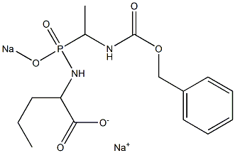 2-[[[1-[(Benzyloxycarbonyl)amino]ethyl][sodiooxy]phosphinyl]amino]valeric acid sodium salt,,结构式