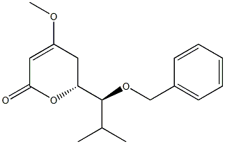 (6R)-6-[(S)-1-ベンジルオキシ-2-メチルプロピル]-5,6-ジヒドロ-4-メトキシ-2H-ピラン-2-オン 化学構造式