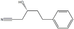 (R)-3-ヒドロキシ-5-フェニルペンタンニトリル 化学構造式