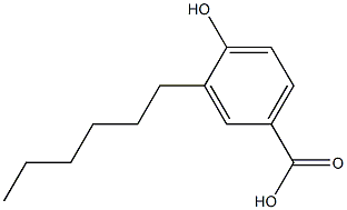 3-Hexyl-4-hydroxybenzoic acid 结构式
