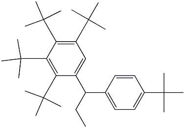 1-(2,3,4,5-テトラ-tert-ブチルフェニル)-1-(4-tert-ブチルフェニル)プロパン 化学構造式