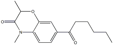 2,4-Dimethyl-7-hexanoyl-4H-1,4-benzoxazin-3(2H)-one,,结构式