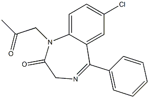 7-Chloro-1-(2-oxopropyl)-5-(phenyl)-1H-1,4-benzodiazepin-2(3H)-one 结构式