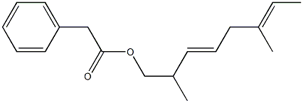 Phenylacetic acid 2,6-dimethyl-3,6-octadienyl ester Structure