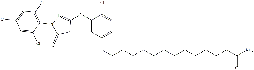 14-[3-[1-(2,4,6-Trichlorophenyl)-5-oxo-2-pyrazolin-3-yl]amino-4-chlorophenyl]tetradecanamide Structure