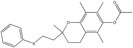 2,5,7,8-Tetramethyl-2-[2-(phenylthio)ethyl]-3,4-dihydro-2H-1-benzopyran-6-ol acetate Structure