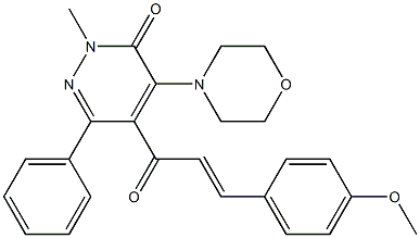 4-モルホリノ-5-[1-オキソ-3-(4-メトキシフェニル)-2-プロペニル]-2-メチル-6-フェニルピリダジン-3(2H)-オン 化学構造式