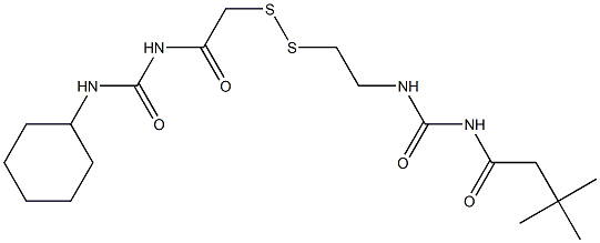 1-(3,3-Dimethylbutyryl)-3-[2-[[(3-cyclohexylureido)carbonylmethyl]dithio]ethyl]urea Structure