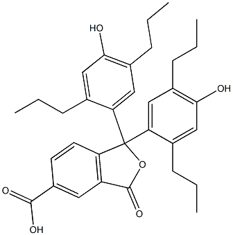 1,3-Dihydro-1,1-bis(4-hydroxy-2,5-dipropylphenyl)-3-oxoisobenzofuran-5-carboxylic acid 结构式