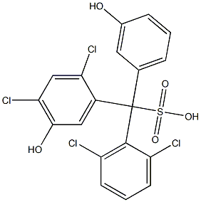 (2,6-Dichlorophenyl)(2,4-dichloro-5-hydroxyphenyl)(3-hydroxyphenyl)methanesulfonic acid 结构式