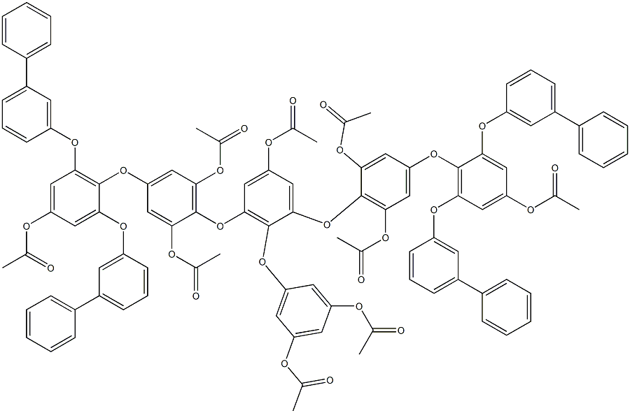 5-Acetoxy-2-(3,5-diacetoxyphenoxy)-1,3-bis[4-[2,6-bis[(1,1'-biphenyl-3-yl)oxy]-4-acetoxyphenoxy]-2,6-diacetoxyphenoxy]benzene Structure