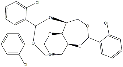 1-O,5-O:2-O,4-O:3-O,6-O-Tris(2-chlorobenzylidene)-L-glucitol,,结构式