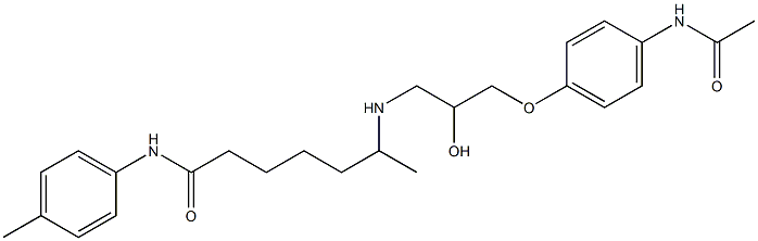 6-[3-(4-Acetylaminophenoxy)-2-hydroxypropylamino]-N-(4-methylphenyl)heptanamide Struktur