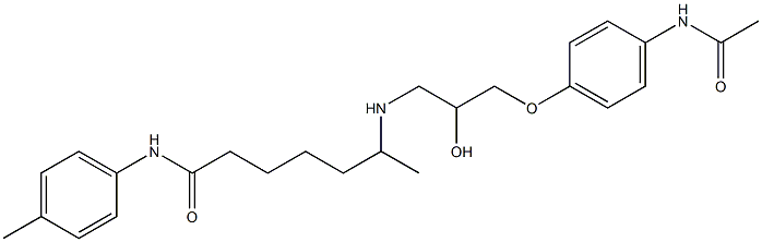 6-[3-(4-Acetylaminophenoxy)-2-hydroxypropylamino]-N-(4-methylphenyl)heptanamide Structure