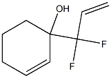 1-(1,1-ジフルオロ-2-プロペニル)-2-シクロヘキセン-1-オール 化学構造式