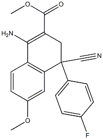 1-Amino-4-cyano-3,4-dihydro-6-methoxy-4-(4-fluorophenyl)naphthalene-2-carboxylic acid methyl ester