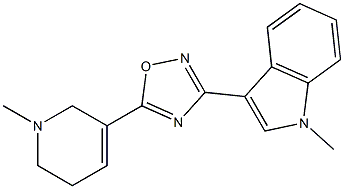 3-[5-[(1,2,5,6-テトラヒドロ-1-メチルピリジン)-3-イル]-1,2,4-オキサジアゾール-3-イル]-1-メチル-1H-インドール 化学構造式