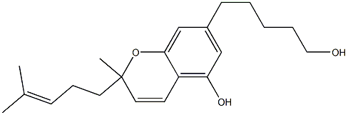 2-Methyl-7-[5-hydroxypentyl]-2-[4-methyl-3-pentenyl]-2H-1-benzopyran-5-ol 结构式