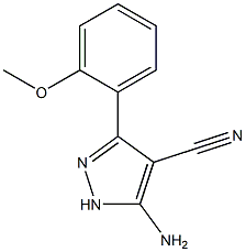 5-Amino-3-(2-methoxyphenyl)-1H-pyrazole-4-carbonitrile,,结构式