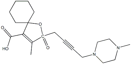 4'-Methyl-5'-oxospiro[cyclohexane-1,2'(5'H)-furan]-3'-carboxylic acid 4-(4-methylpiperazino)-2-butynyl ester 结构式