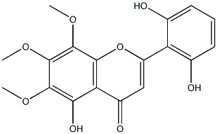 2',5,6'-トリヒドロキシ-6,7,8-トリメトキシフラボン 化学構造式