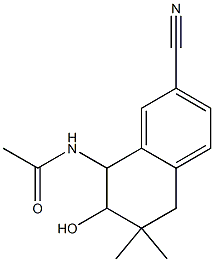 8-Acetylamino-5,6,7,8-tetrahydro-7-hydroxy-6,6-dimethylnaphthalene-2-carbonitrile,,结构式
