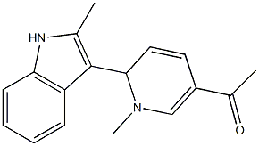 1,2-ジヒドロ-1-メチル-2-(2-メチル-1H-インドール-3-イル)-5-アセチルピリジン 化学構造式