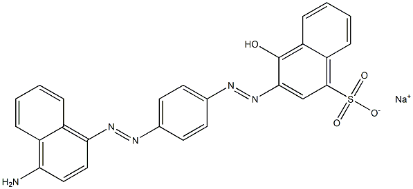 3-[4-[(4-Amino-1-naphthalenyl)azo]phenylazo]-4-hydroxynaphthalene-1-sulfonic acid sodium salt Structure