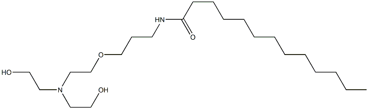 N-[3-[2-[ビス(2-ヒドロキシエチル)アミノ]エトキシ]プロピル]トリデカンアミド 化学構造式