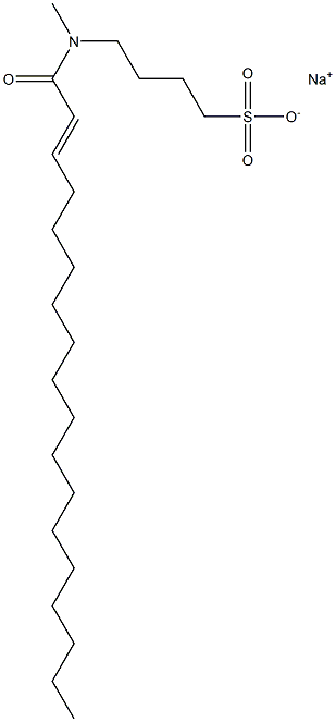 4-[N-(2-Octadecenoyl)-N-methylamino]-1-butanesulfonic acid sodium salt Structure