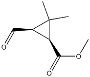 (1α,3α)-3-ホルミル-2,2-ジメチルシクロプロパンカルボン酸メチル 化学構造式