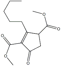 1-Oxo-3-pentyl-2-cyclopentene-2,4-dicarboxylic acid dimethyl ester Structure