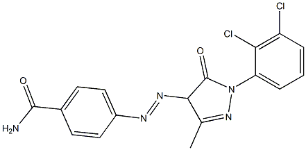 4-(4-Carbamoylphenylazo)-1-(2,3-dichlorophenyl)-3-methyl-5(4H)-pyrazolone Struktur