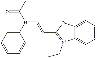 2-[2-(Acetylphenylamino)ethenyl]-3-ethylbenzoxazolium Struktur