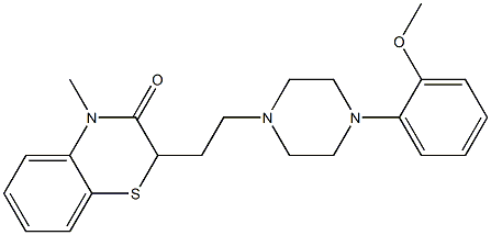2-[2-[4-(2-Methoxyphenyl)piperazin-1-yl]ethyl]-4-methyl-2H-1,4-benzothiazin-3(4H)-one,,结构式