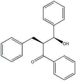 (αS,βS)-α-ベンジル-β-ヒドロキシ-β-フェニルプロピオフェノン 化学構造式