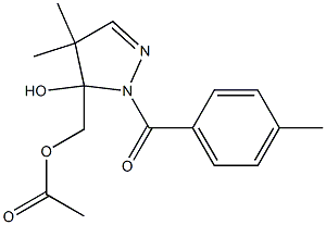 Acetic acid [[2-(4-methylbenzoyl)-4,4-dimethyl-3,4-dihydro-3-hydroxy-2H-pyrazol]-3-yl]methyl ester 结构式