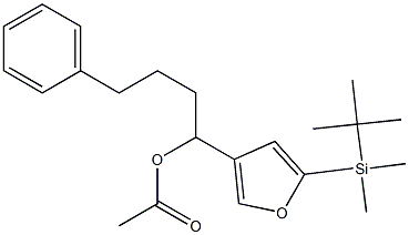 Acetic acid 1-[5-(tert-butyldimethylsilyl)-3-furyl]-4-phenylbutyl ester,,结构式