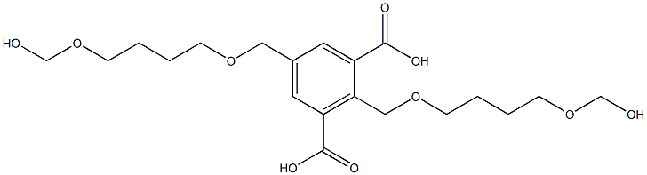 2,5-ビス(8-ヒドロキシ-2,7-ジオキサオクタン-1-イル)イソフタル酸 化学構造式