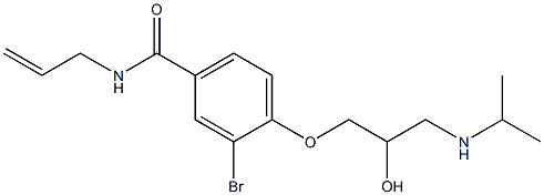 1-[4-[(2-プロペニル)カルバモイル]-2-ブロモフェノキシ]-3-[イソプロピルアミノ]-2-プロパノール 化学構造式