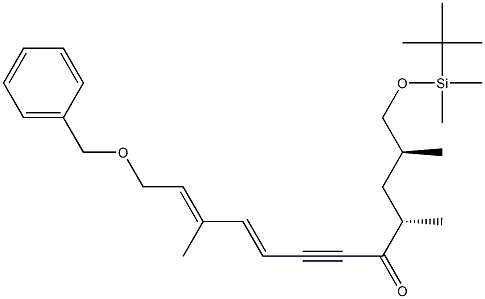 (2E,4E,9S,11S)-12-[(tert-Butyldimethylsilyl)oxy]-3,9,11-trimethyl-1-(benzyloxy)-2,4-dodecadien-6-yn-8-one Structure