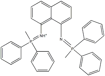 [8-[[Diphenyl(methyl)phosphoranylidene]amino]naphthalen-1-yl][diphenyl(methyl)phosphoranylidene]aminium Structure