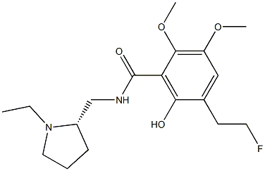 6-Hydroxy-5-(2-fluoroethyl)-2,3-dimethoxy-N-[[(2S)-1-ethylpyrrolidin-2-yl]methyl]benzamide Structure