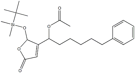 Acetic acid 1-[[2,5-dihydro-5-oxo-2-(tert-butyldimethylsiloxy)furan]-3-yl]-6-phenylhexyl ester Structure