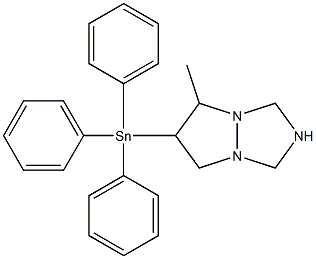 6-(Triphenylstannyl)-5-methyltetrahydro-1H,5H-pyrazolo[1,2-a][1,2,4]triazole 结构式